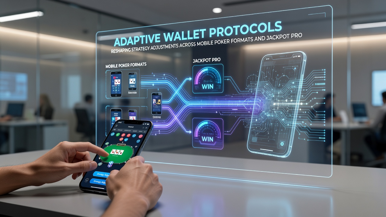 Illustration von Jackpot-Progressionen und Wallet-Integration in mobilen Poker-Sessions