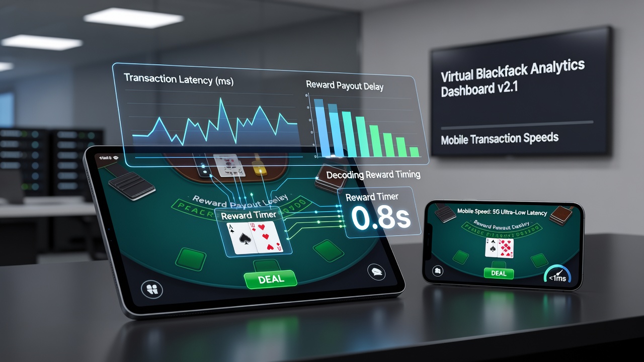 Diagramme zu Transaktionsgeschwindigkeiten und Blackjack-Belohnungen