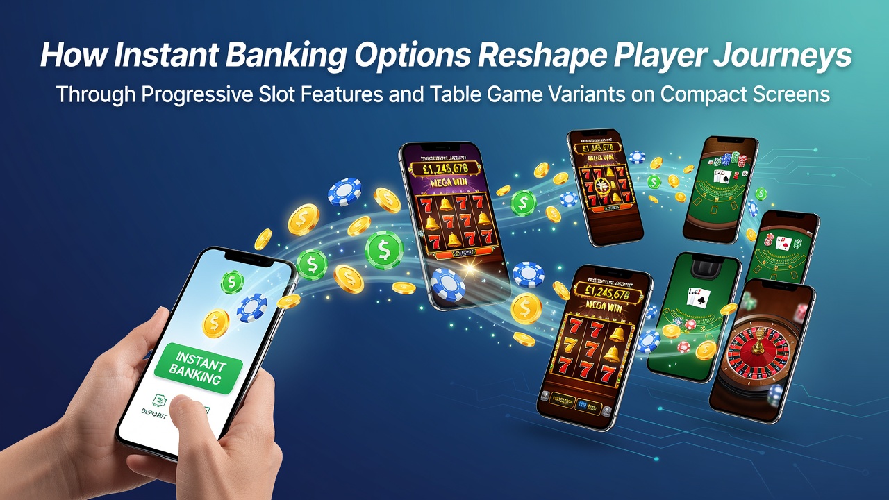 Darstellung von mobilen Casino-Schnittstellen mit progressiven Slot-Features und integrierten Zahlungsoptionen auf kompakten Bildschirmen