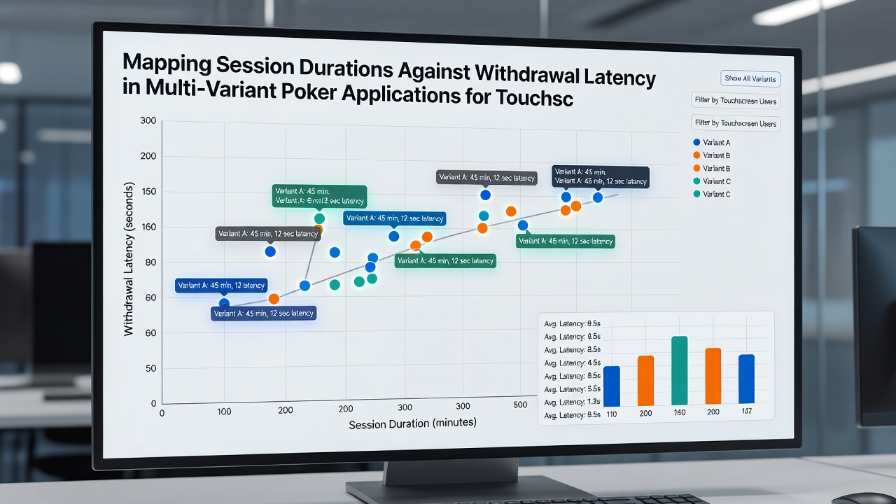 Diagramm zur Verteilung von Sitzungslängen und Latenzwerten in mobilen Poker-Anwendungen