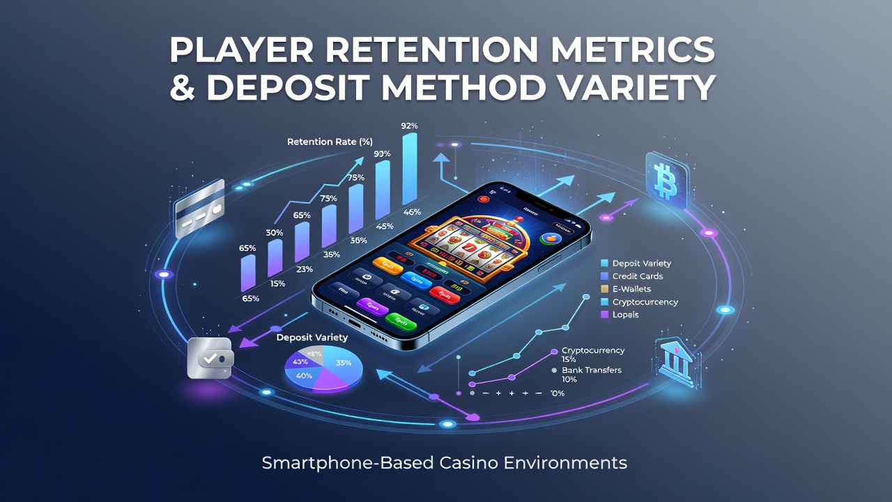 Grafik zeigt Spielerretentionsraten im Zusammenhang mit verschiedenen Einzahlungsmethoden auf Smartphone-Casino-Plattformen